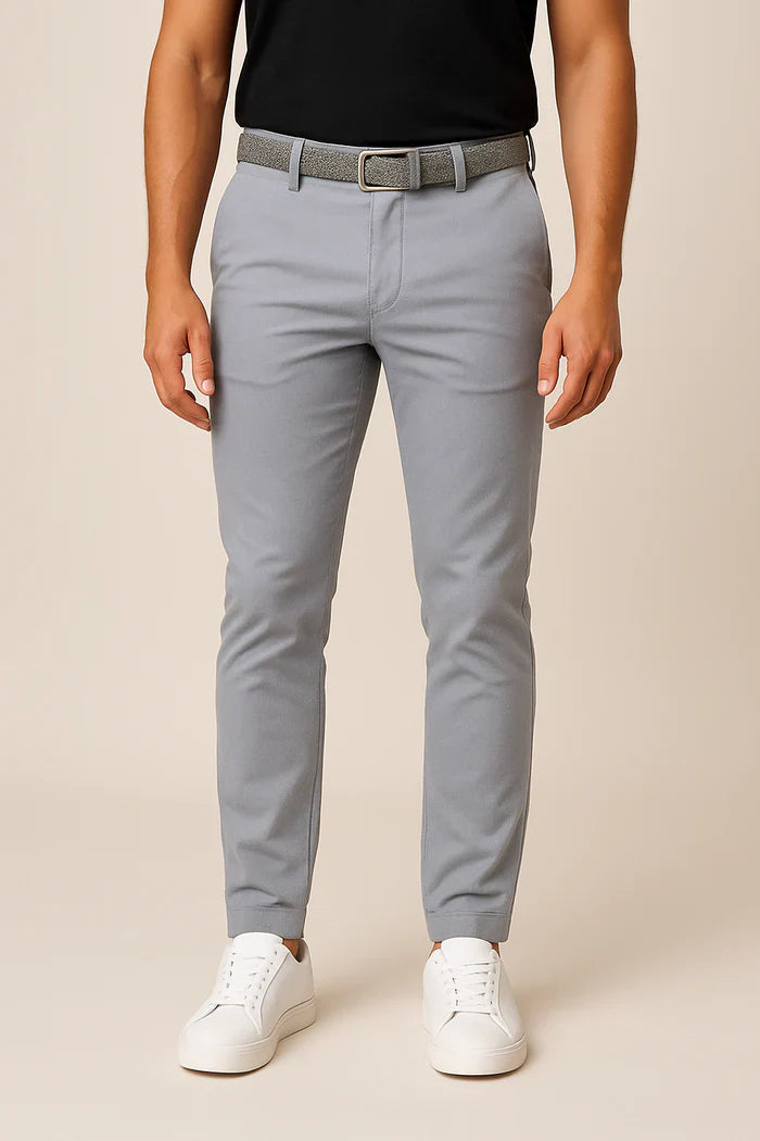 Men’s Slim Fit Stretch Chino Trousers – Casual Smart Pants with Comfort Waist