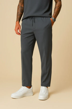 Men's Slim Tapered Drawstring Pant – Casual Smart Fit Trouser with Elastic Waistband